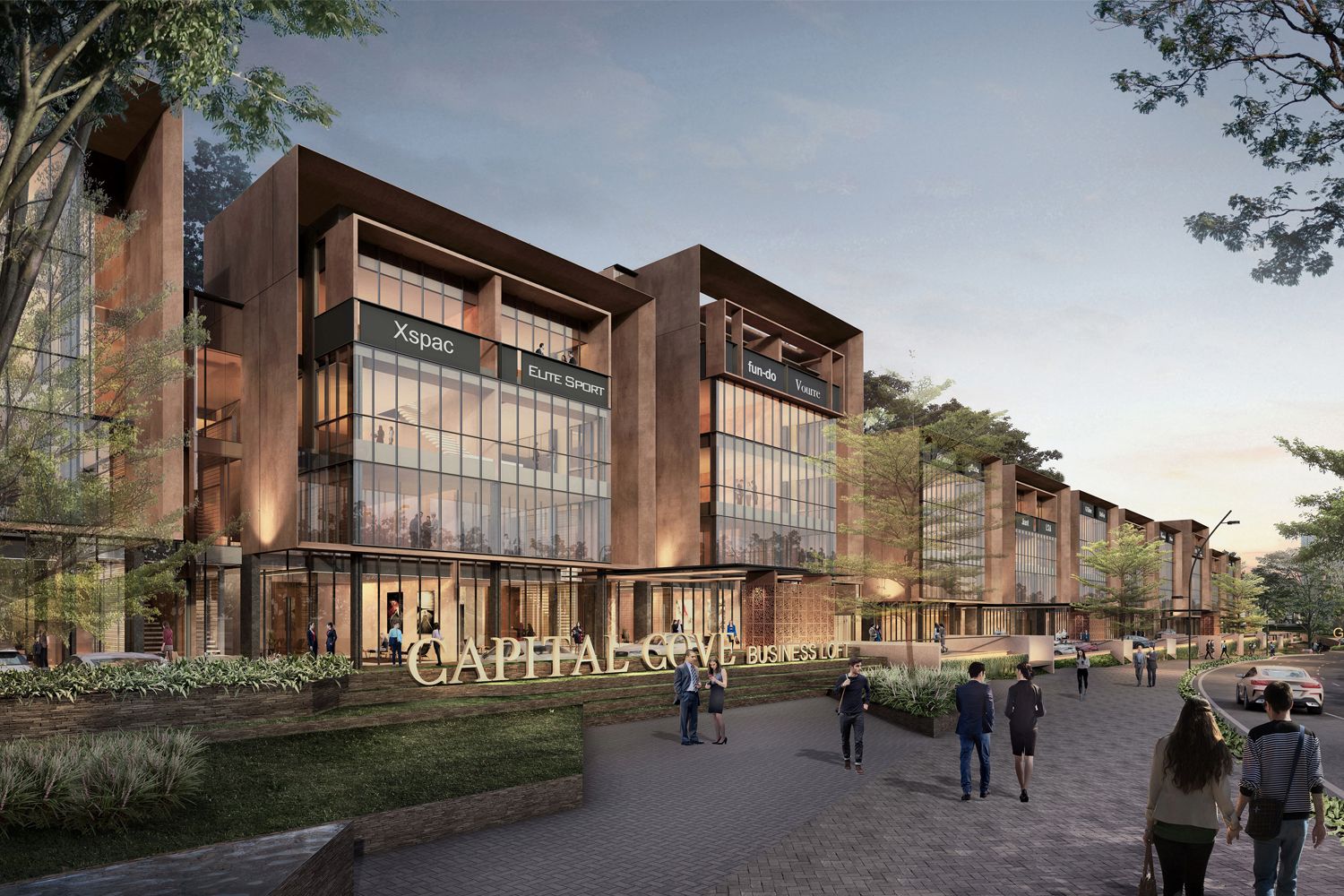 tampilan depan capital cove business loft di bsd